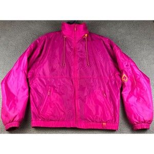 Vintage SKYR Ski Jacket Women's Size XXL Neon Pink Insulated 80s 90s Retro Coat